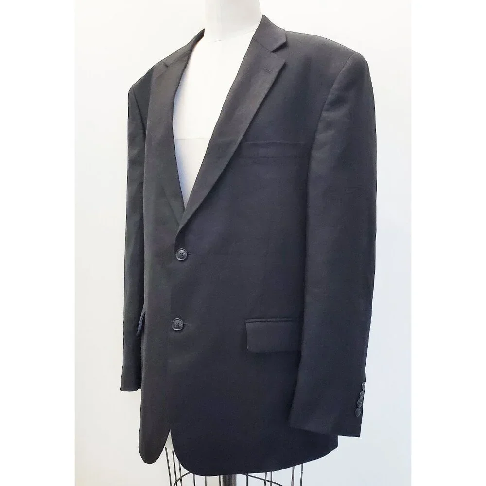 Haspel Frank Stella Mens Black 100% Linen Sport Coat Blazer Jacket 43R